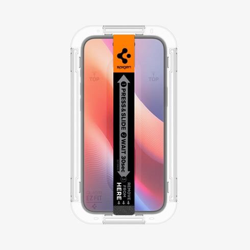 מגן מסך לסדרת אייפון 16 מבית Spigen GLAS.tR EZ Fit